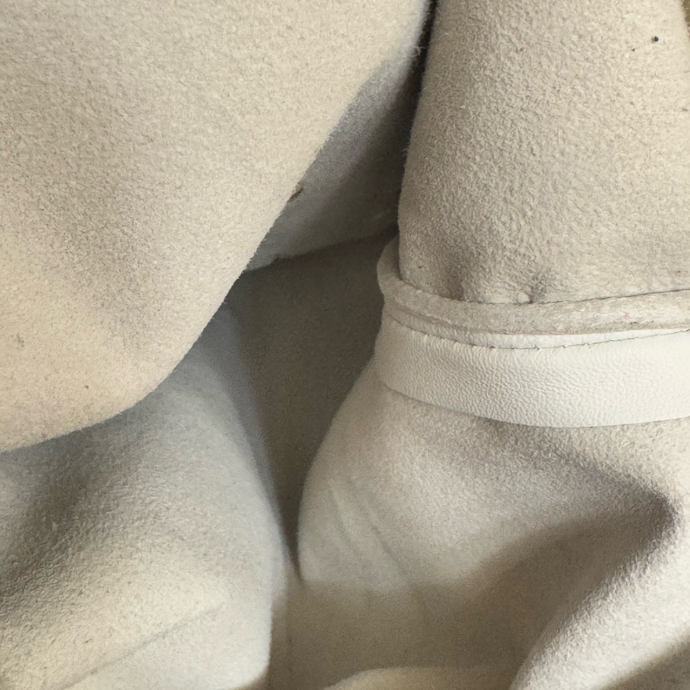 White genuine leather bootleg pants Express Design Studio